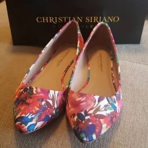Christian Siriano Pink Floral Print Flats NWT - no box